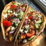 greek salad pita pockets with grilled chicken