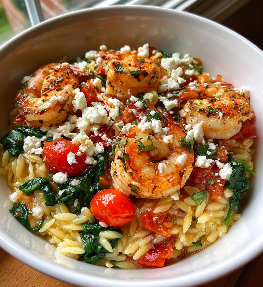 greek shrimp with orzo and feta - detail 1