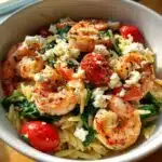 greek shrimp with orzo and feta