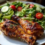 grilled chicken drumsticks with fresh salad