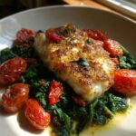 grilled cod with spinach and tomatoes recipes