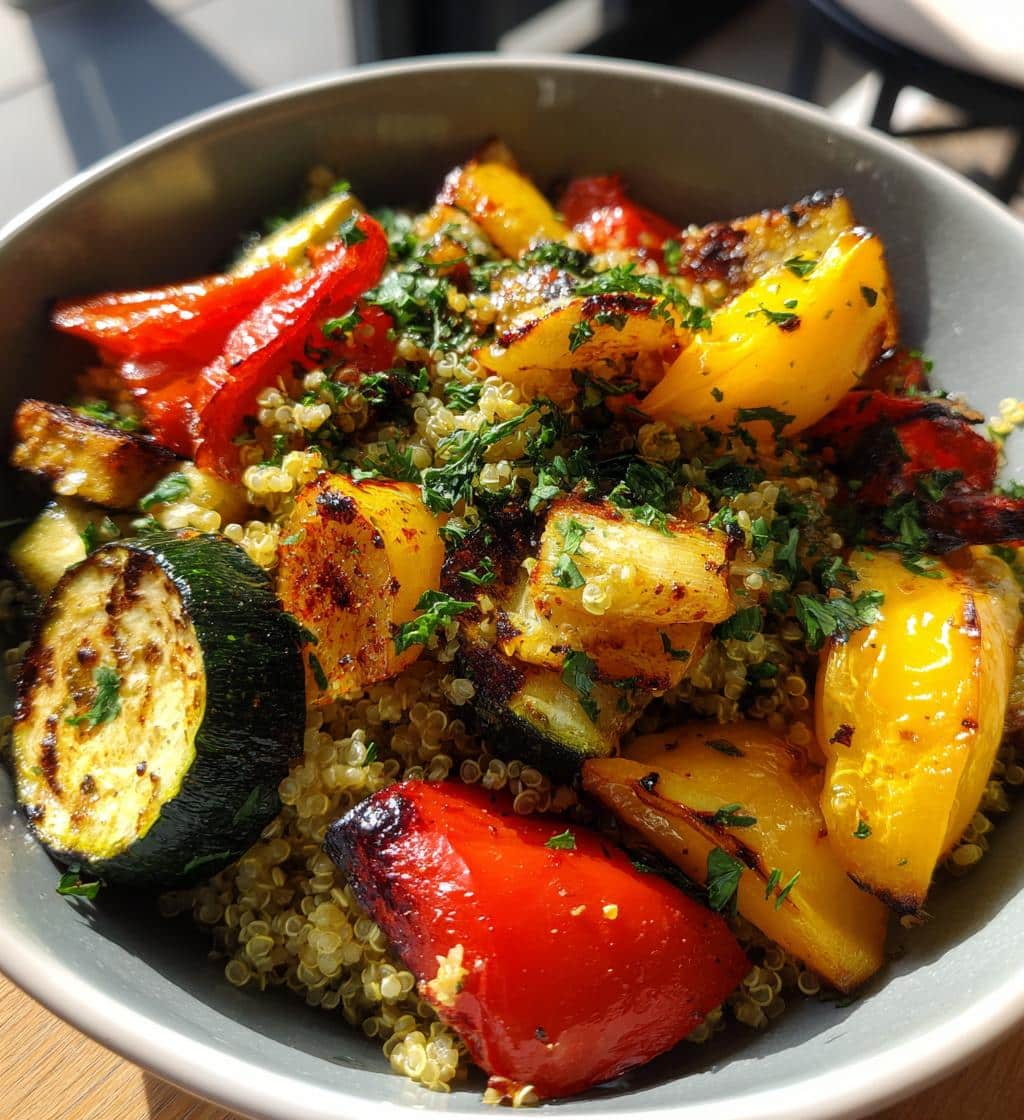 grilled veggie quinoa salad