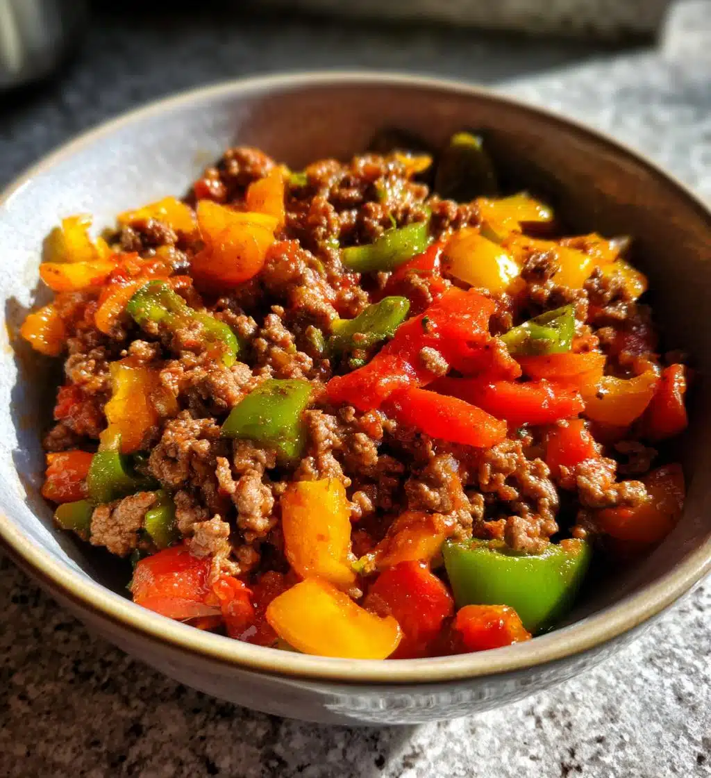ground beef and peppers skillet - detail 1