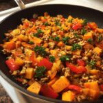 ground turkey and sweet potato skillet delight