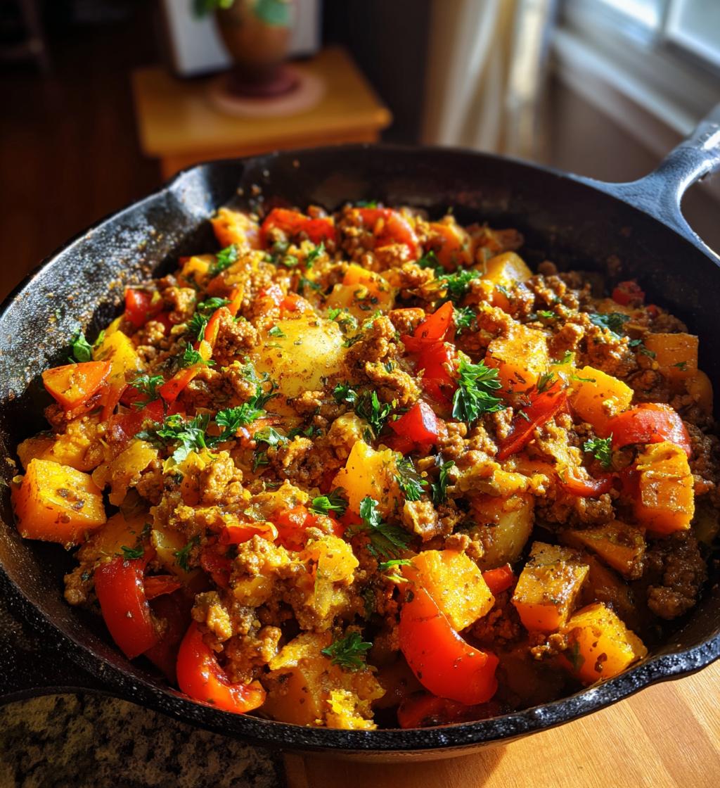 ground turkey and sweet potato skillet delight recipe