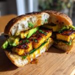 halloumi honey and avocado bagel