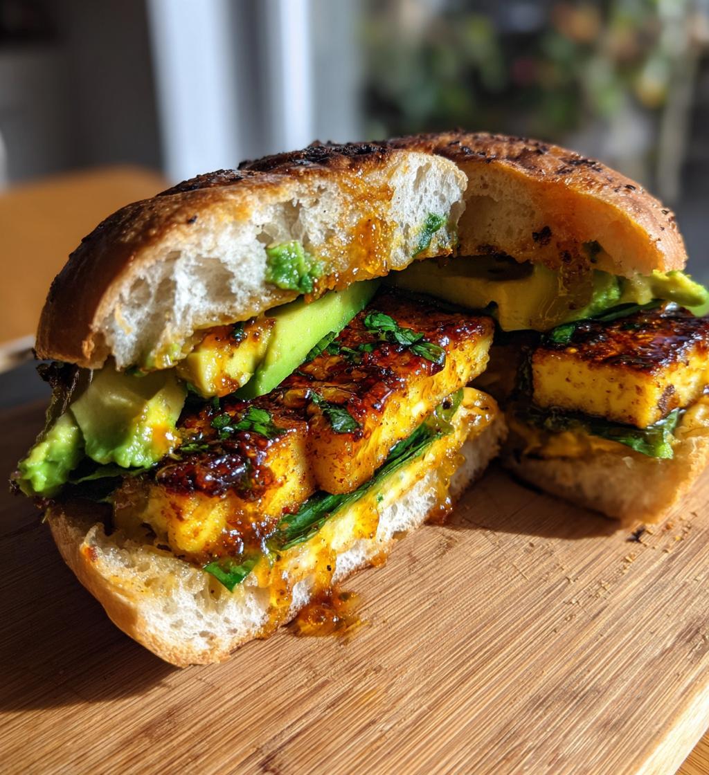 halloumi honey and avocado bagel
