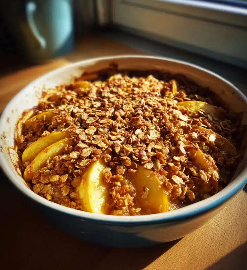 healthy breakfast apple crumble