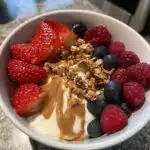 healthy greek yogurt bowl berry nut butter