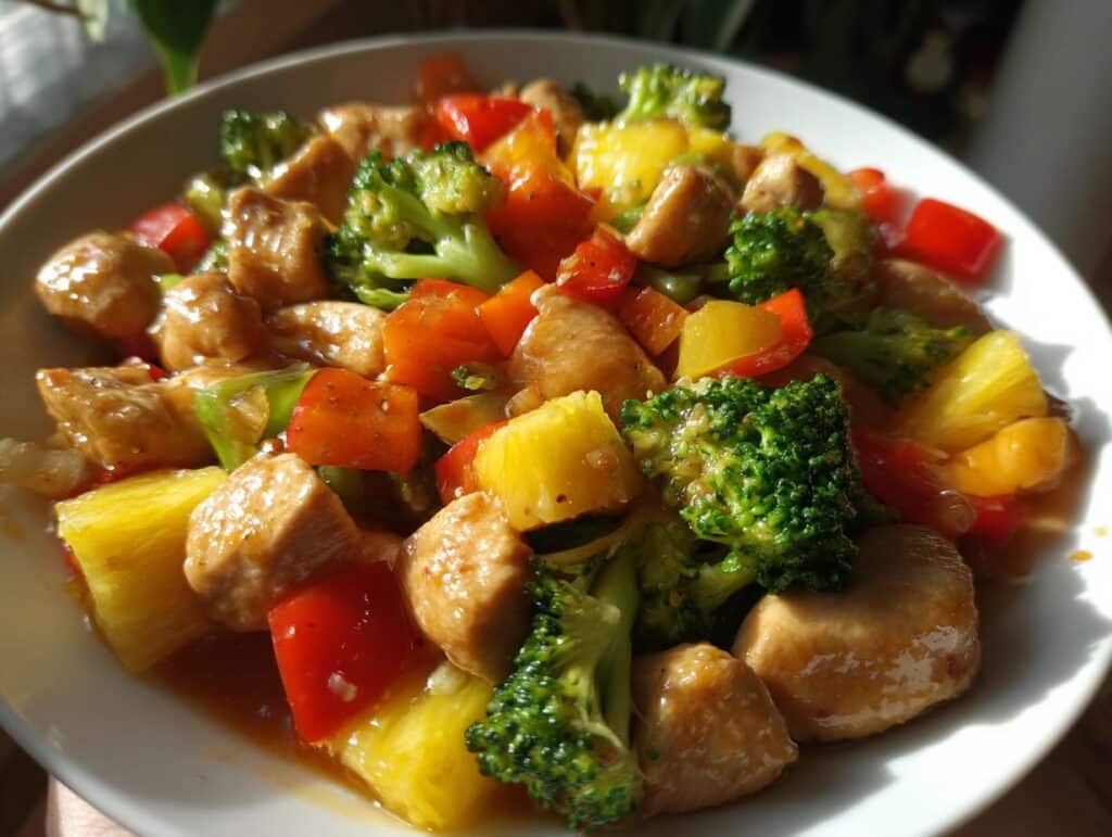 healthy pineapple chicken stir fry