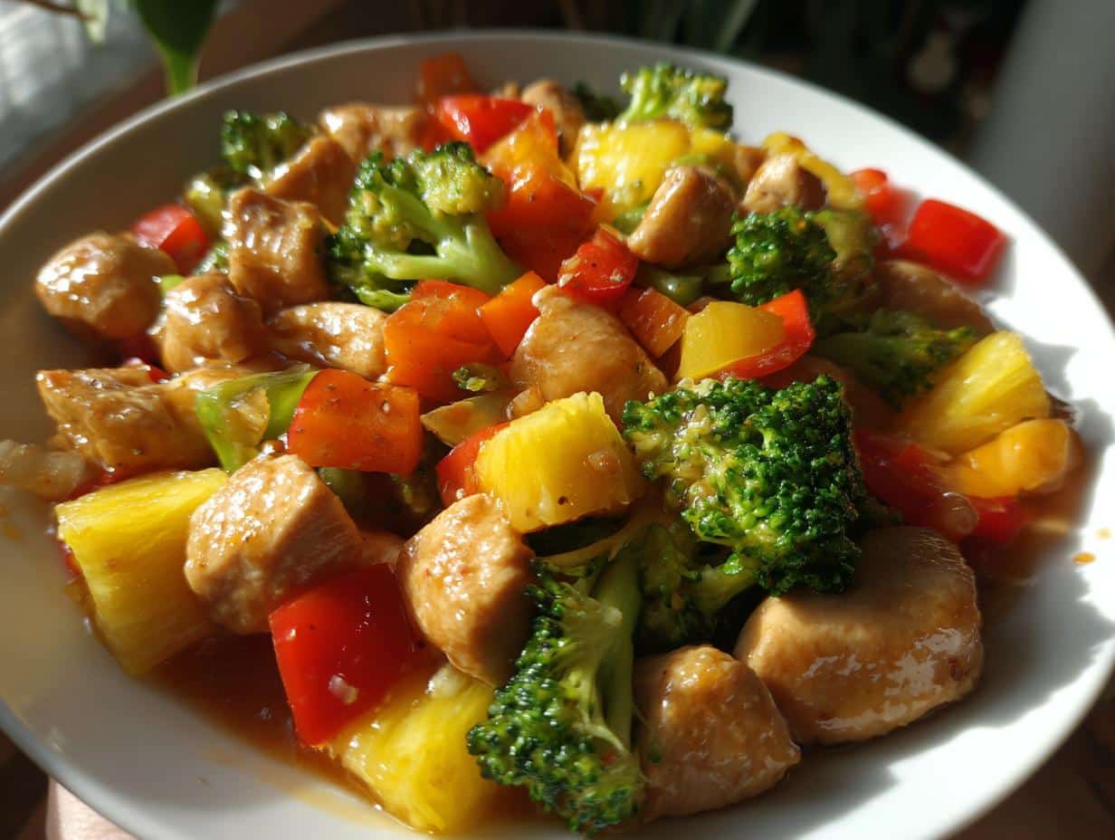 healthy pineapple chicken stir fry