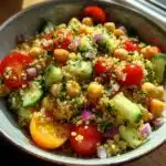 healthy quinoa chickpea salad