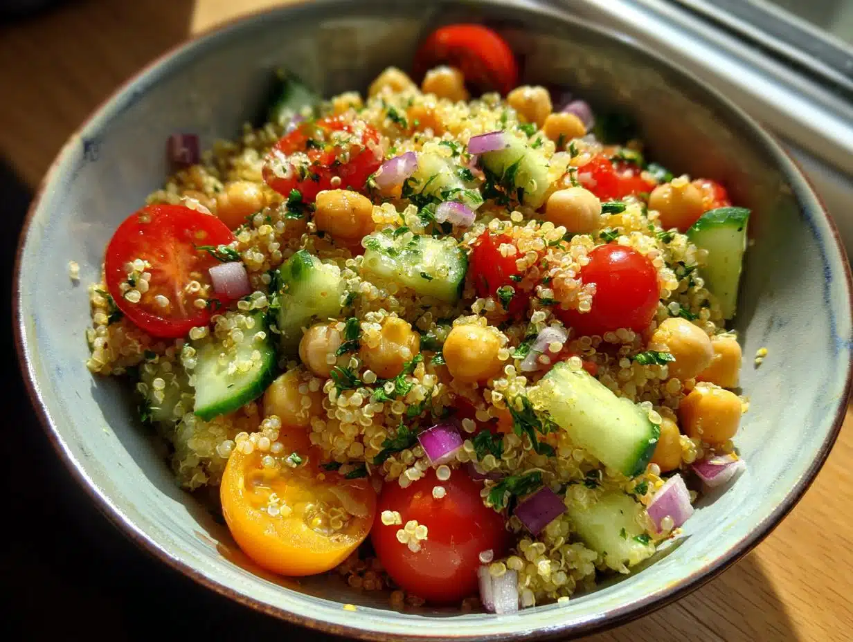 healthy quinoa chickpea salad