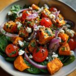 healthy roasted sweet potato salad