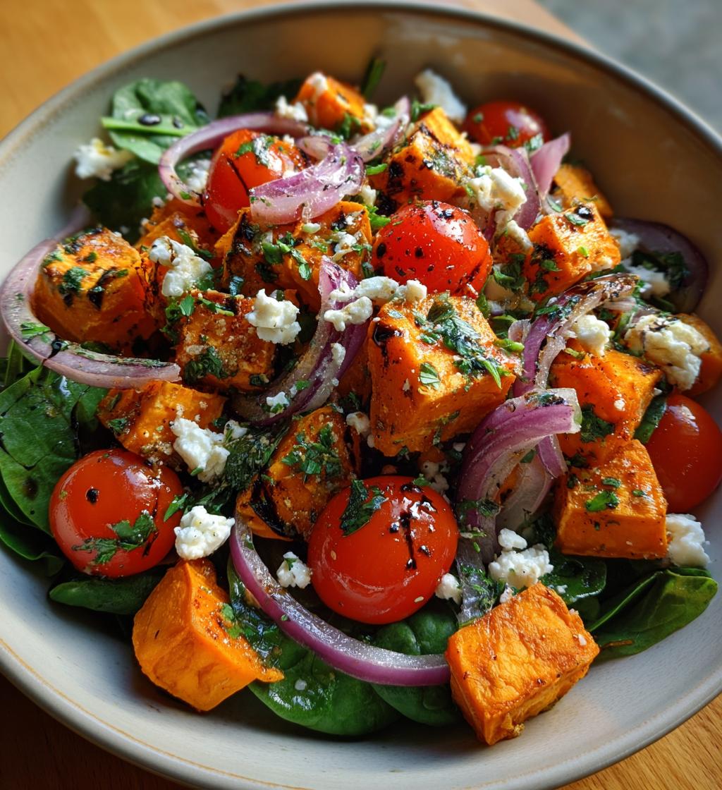 healthy roasted sweet potato salad