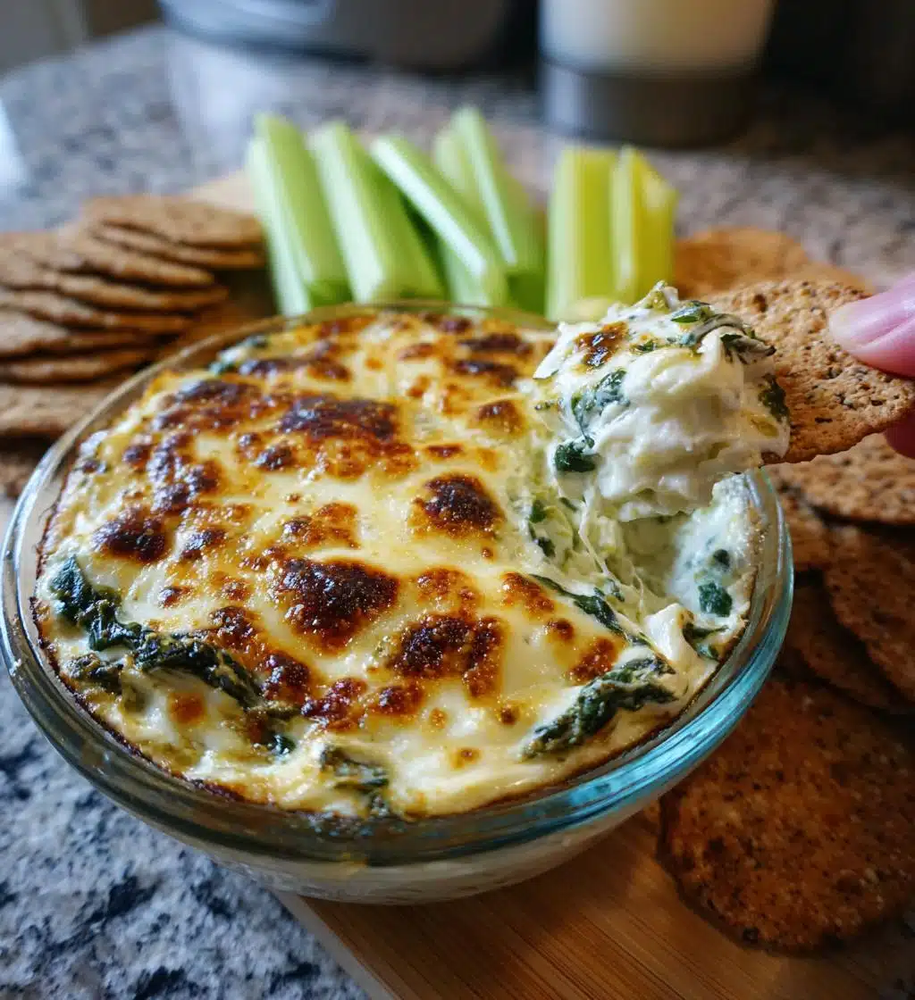 healthy spinach artichoke dip recipe - detail 1