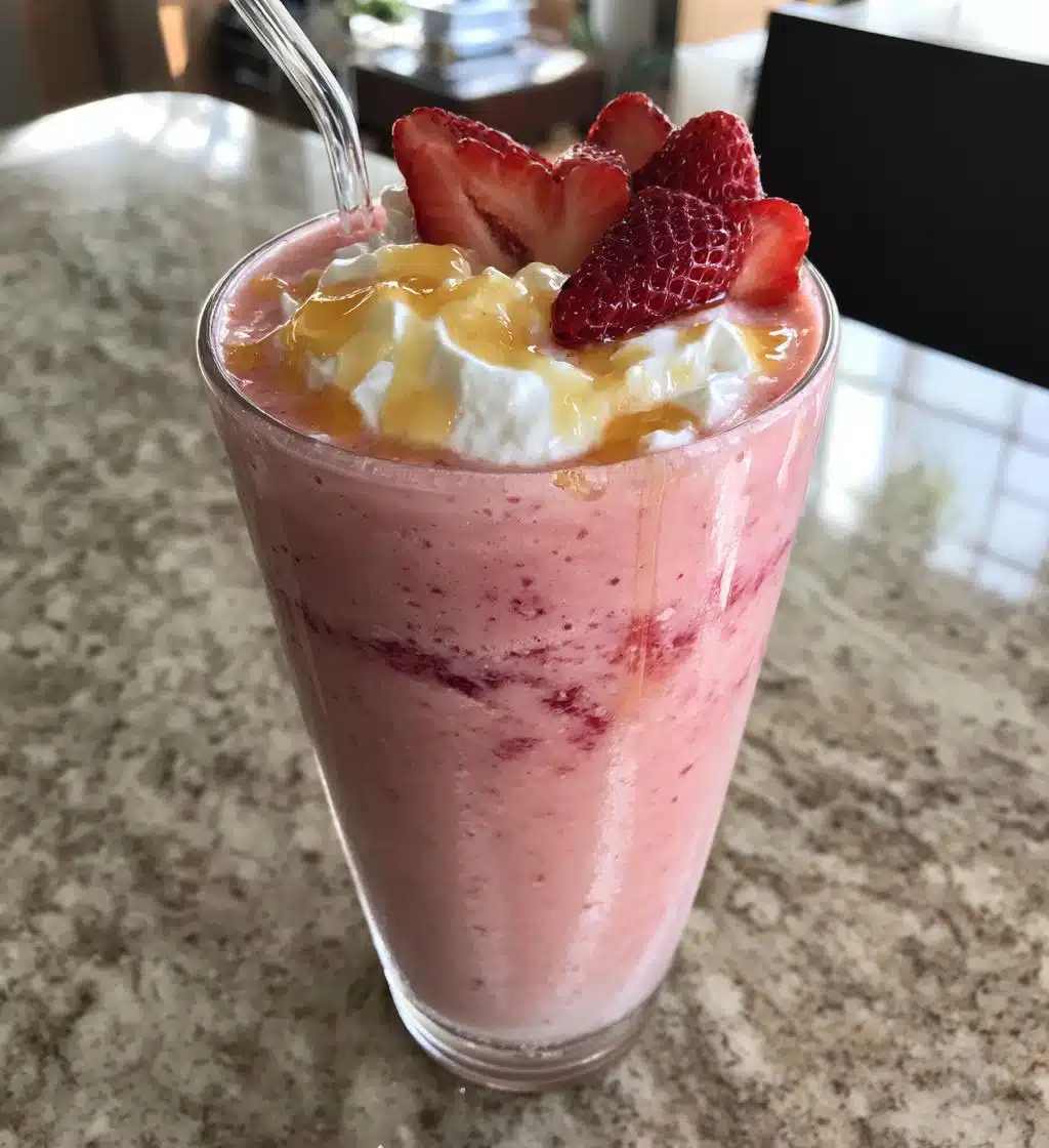 healthy strawberry smoothie - detail 1