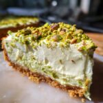 heavenly pistachio white chocolate cheesecake