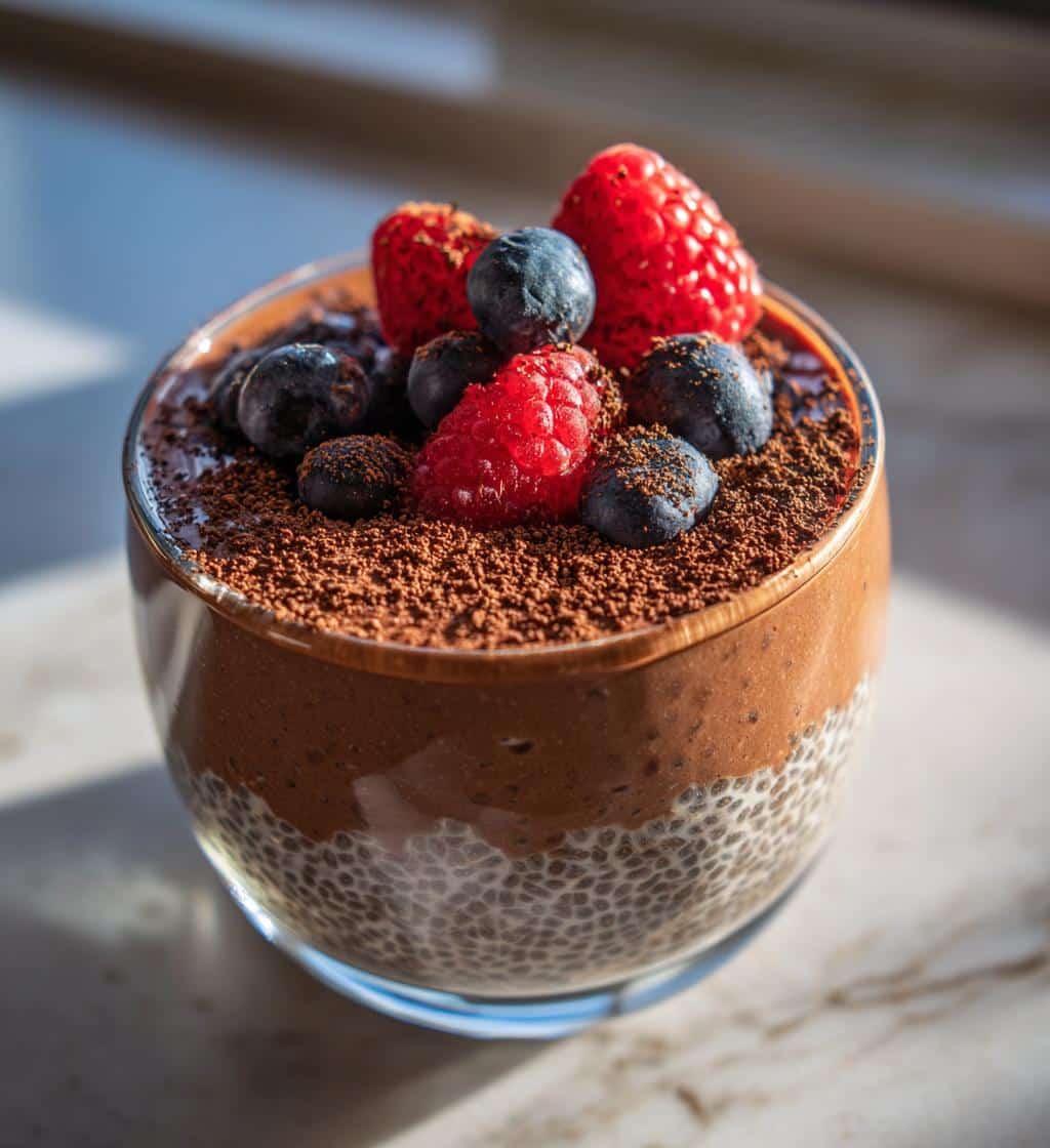 high protein chocolate chia pudding