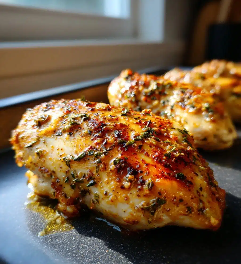 high protein herb garlic baked chicken - detail 1
