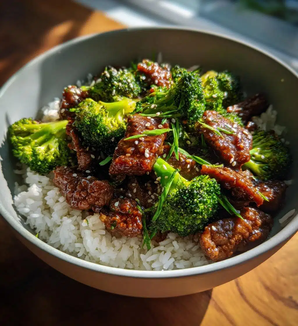 honey garlic ground beef and broccoli - detail 1