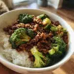 honey garlic ground beef and broccoli