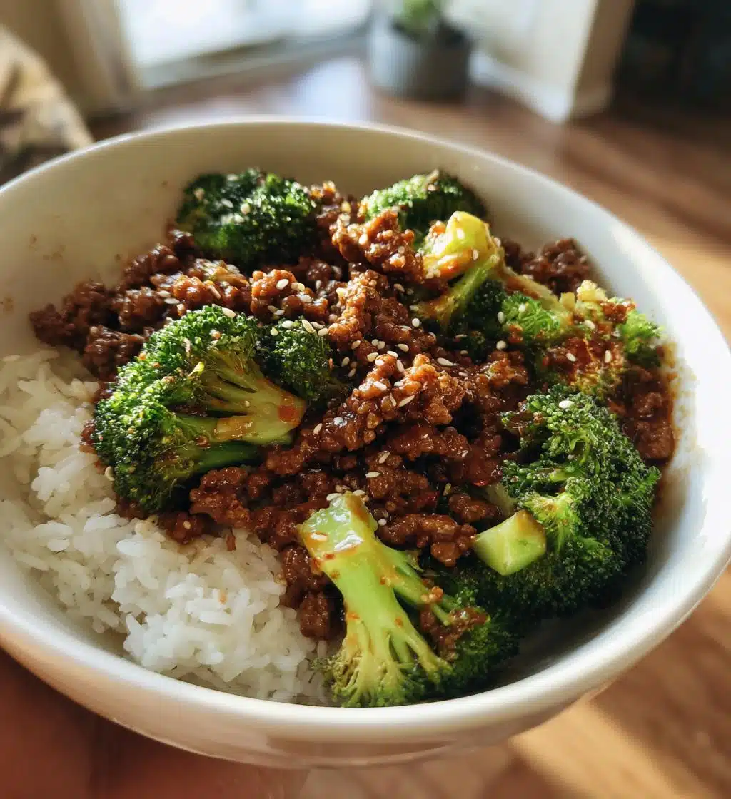 honey garlic ground beef and broccoli