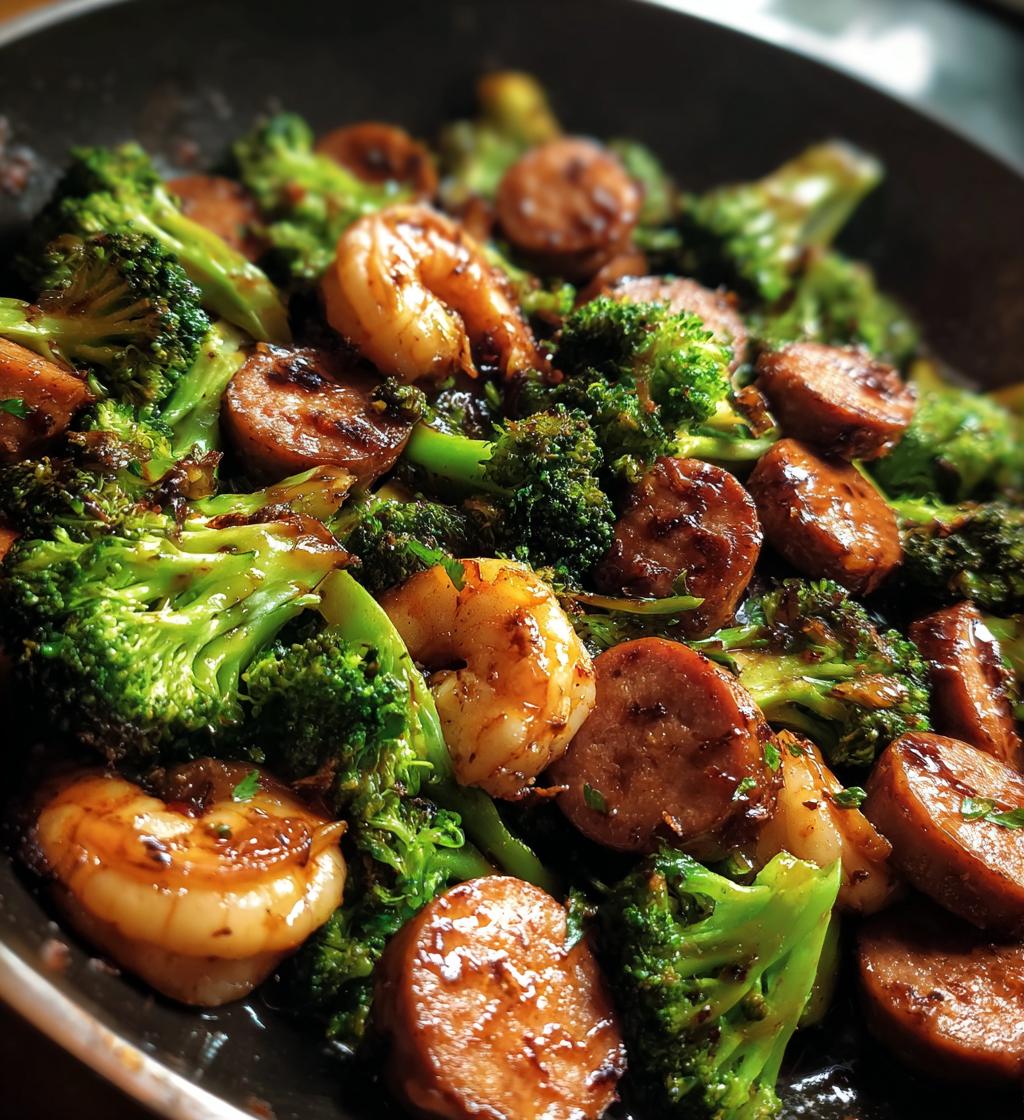 honey garlic shrimp sausage broccoli recipe