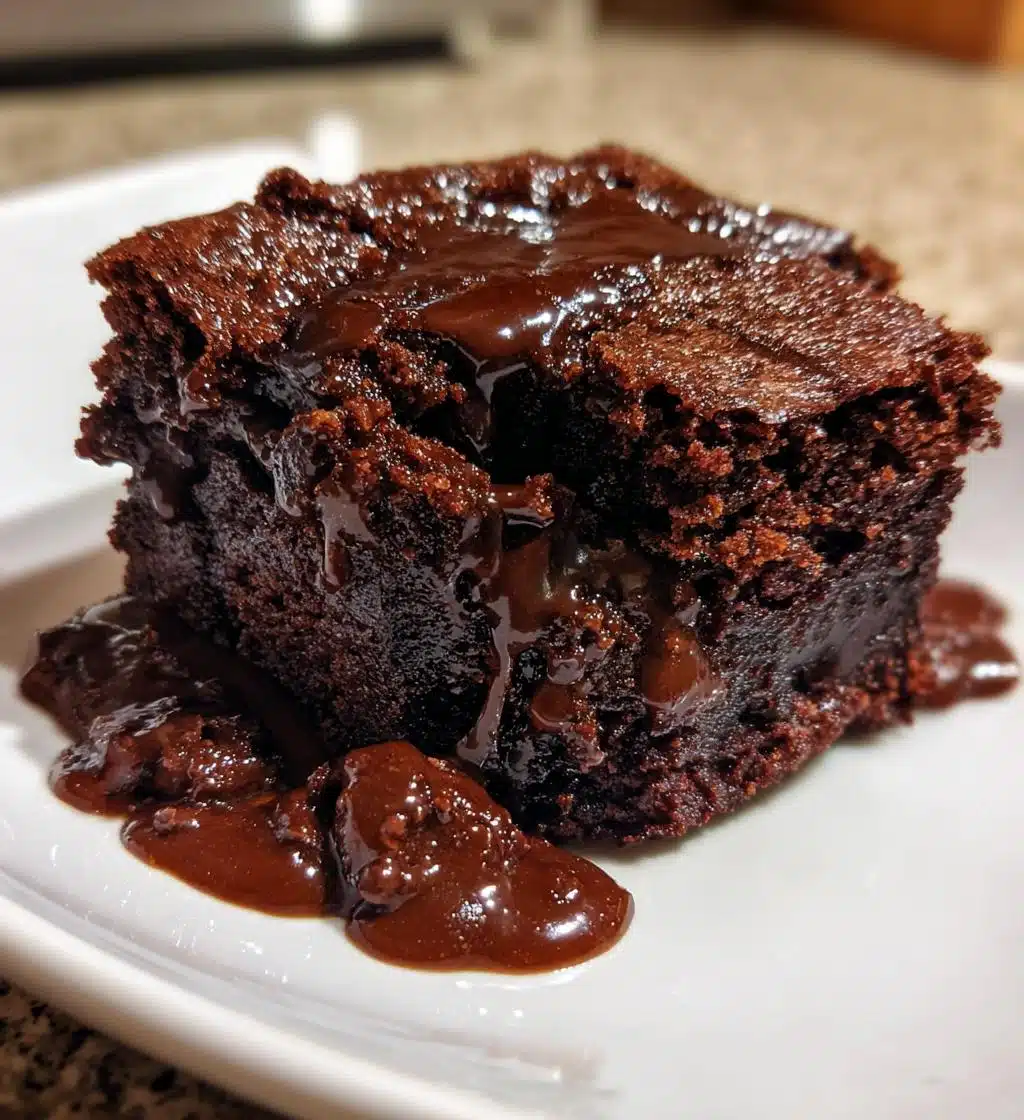 hot fudge chocolate pudding cake - detail 1
