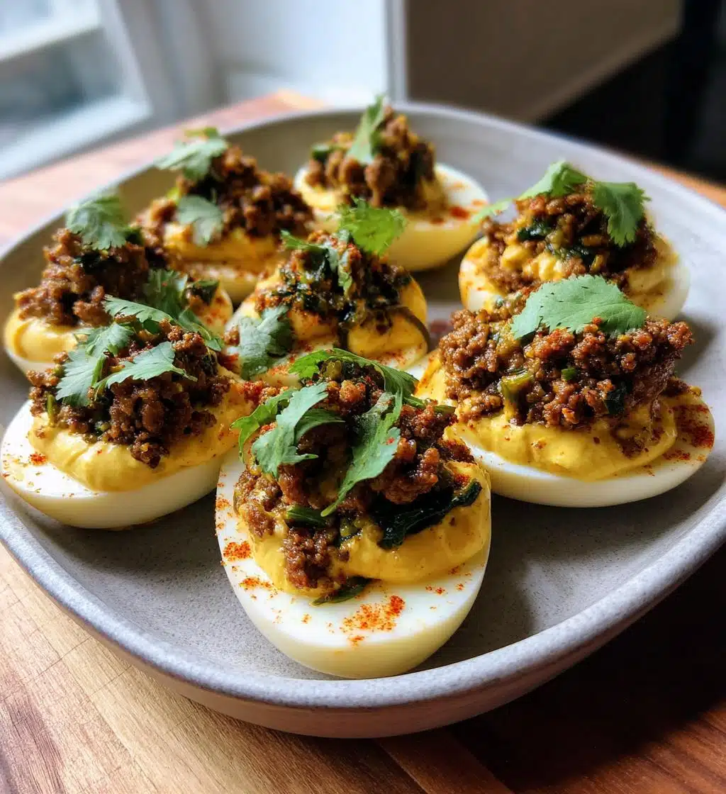 jalapeno deviled eggs with beef - detail 1