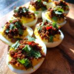 jalapeno deviled eggs with beef
