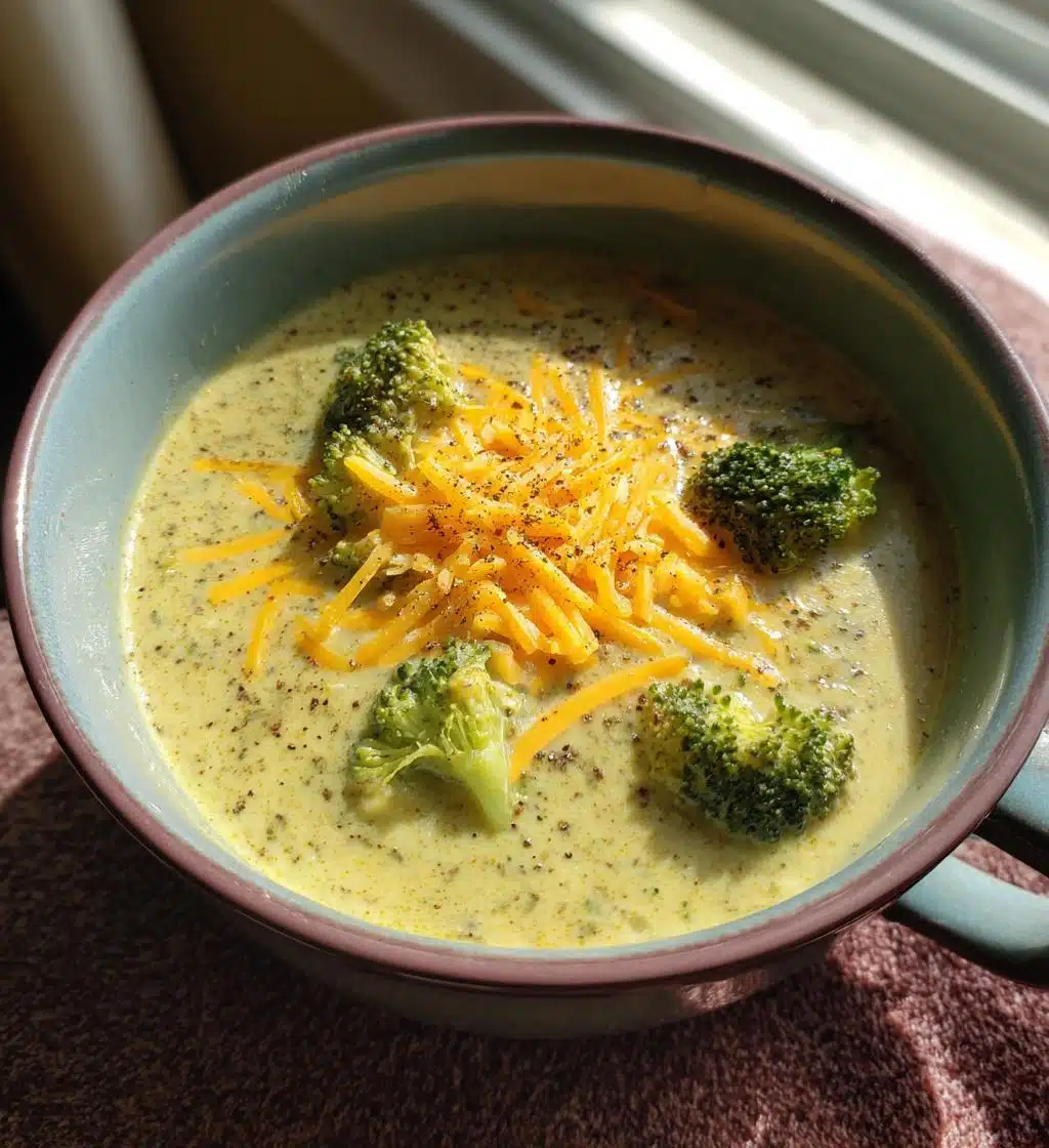 keto crockpot broccoli soup - detail 1