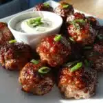 korean bbq meatballs with spicy mayo dip