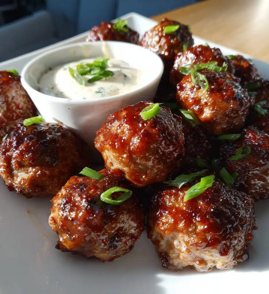 korean bbq meatballs with spicy mayo dip