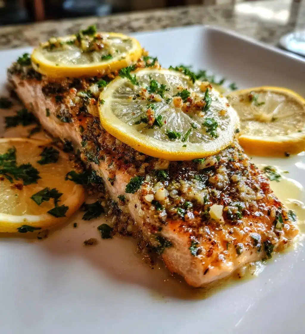lemon garlic baked salmon - detail 1