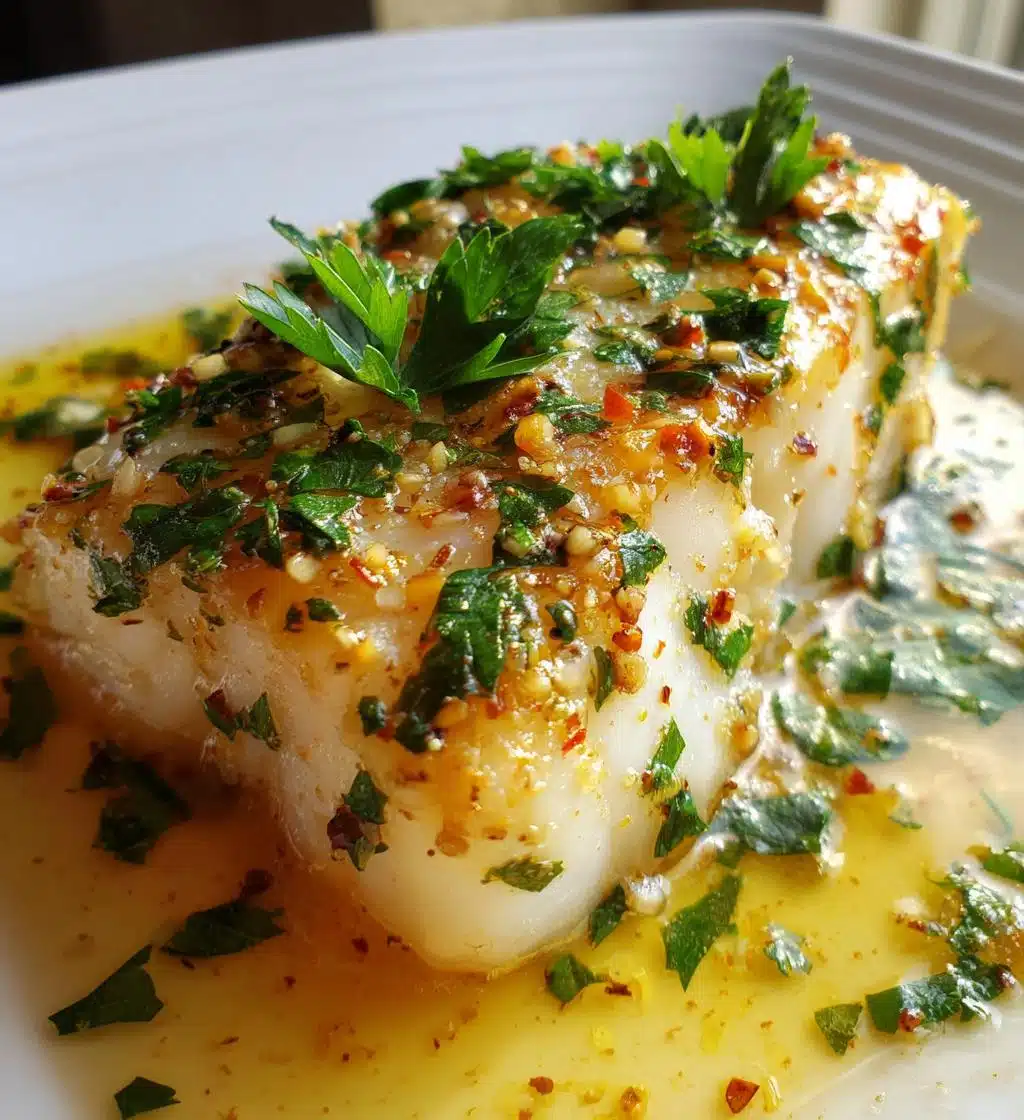 lemon garlic butter baked cod - detail 1