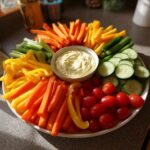 leprechaun veggie tray with cream cheese garlic mayo dip st pattys day appetizer