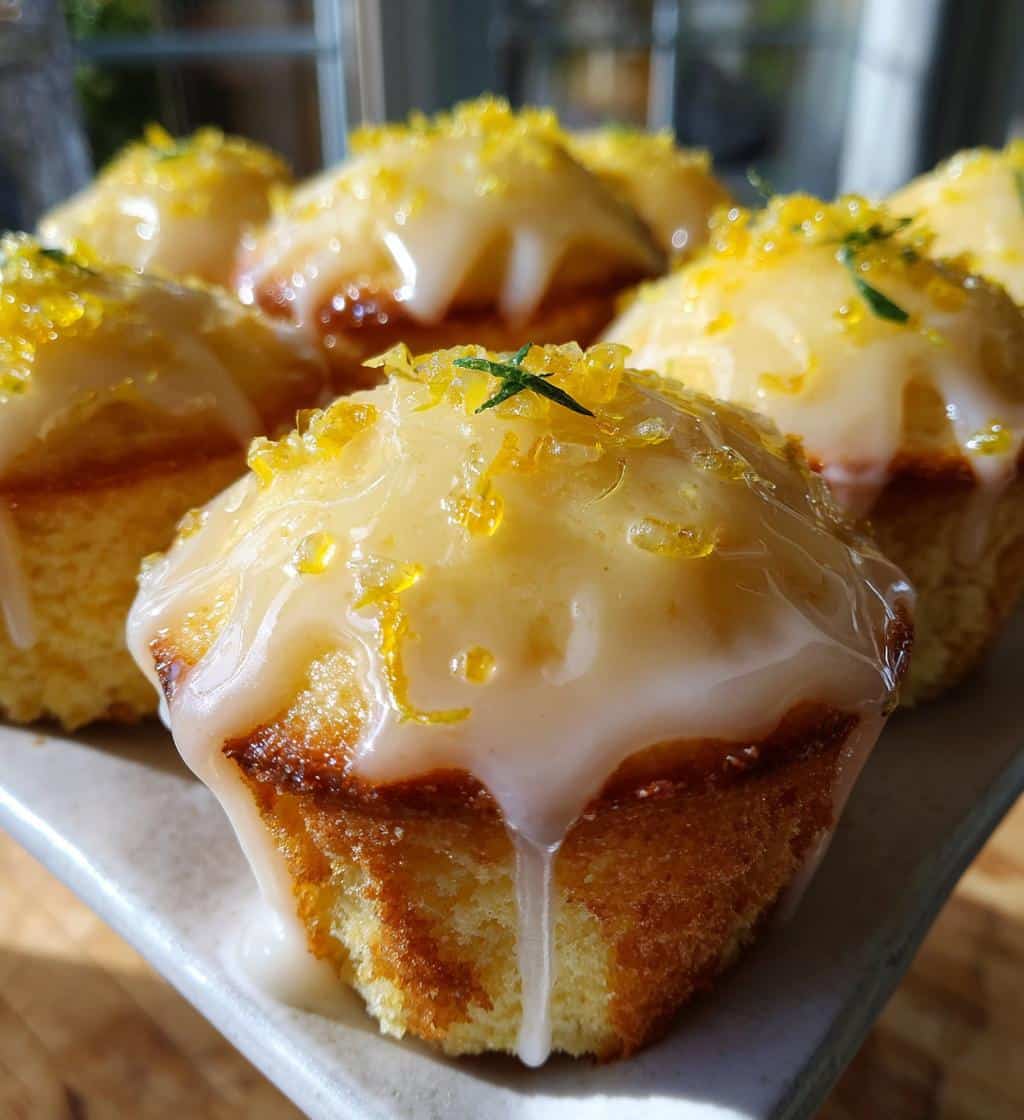 limoncello mascarpone cake bites with sparkling citrus drizzle
