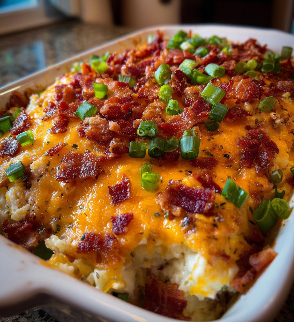 loaded baked potato casserole - detail 1