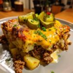 loaded cowboy cheeseburger casserole