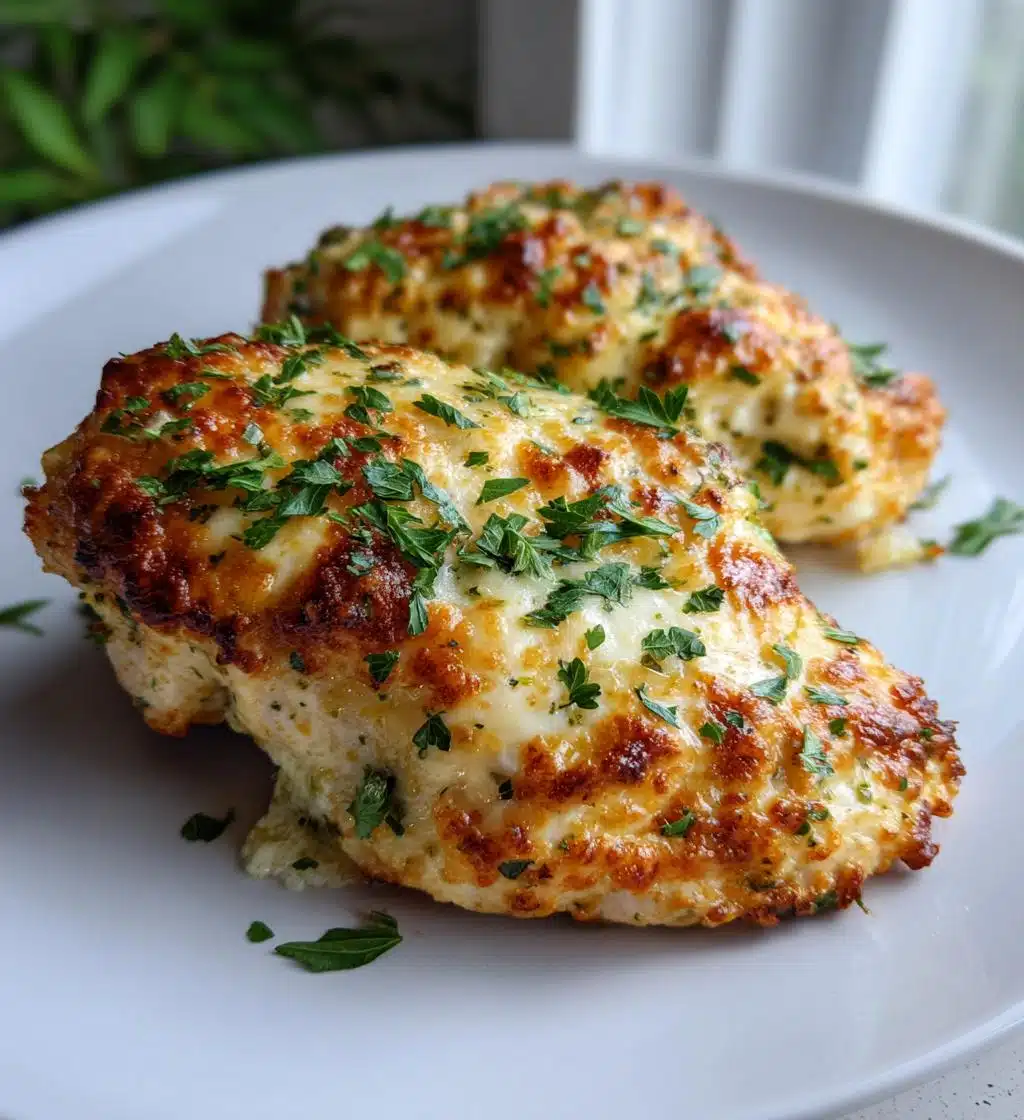low carb keto garlic parmesan chicken - detail 1