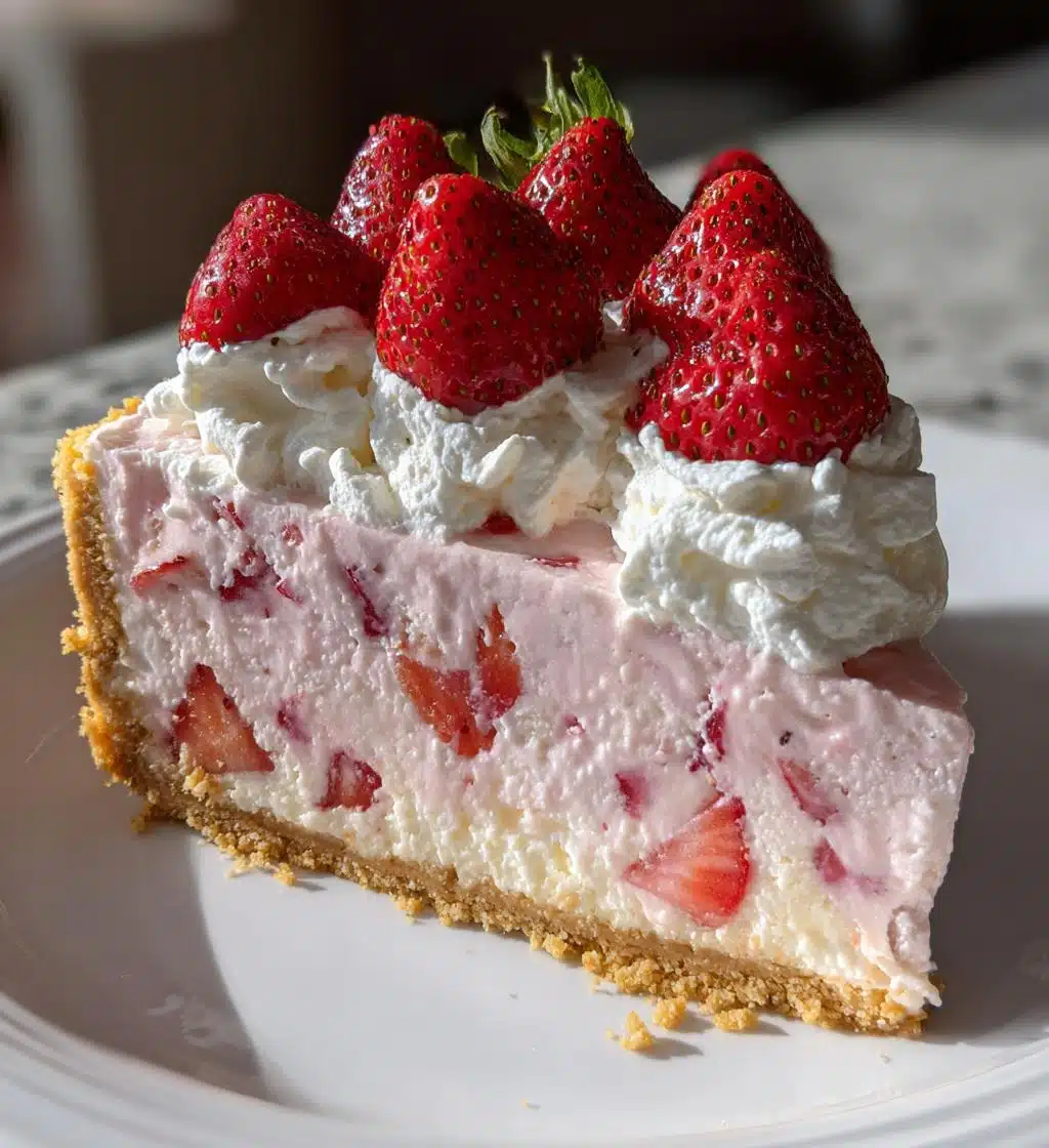 luscious strawberry dream cheesecake - detail 1