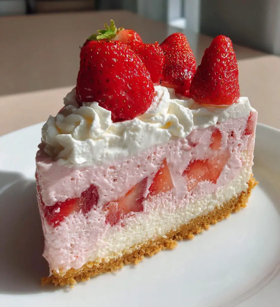 luscious strawberry dream cheesecake