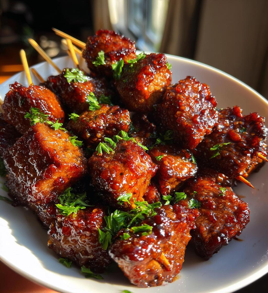 maple glazed beef bites