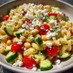 mediterranean chickpea pasta salad