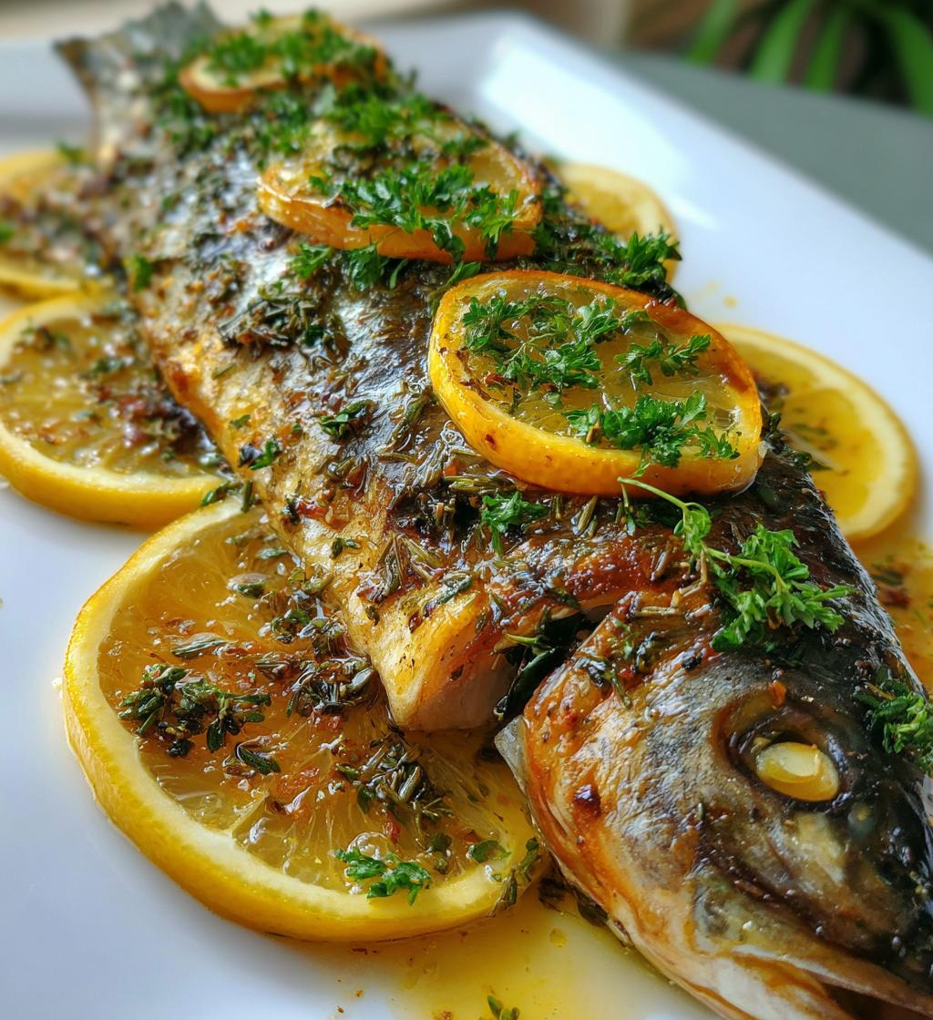 mediterranean herb and lemon baked branzino - detail 1