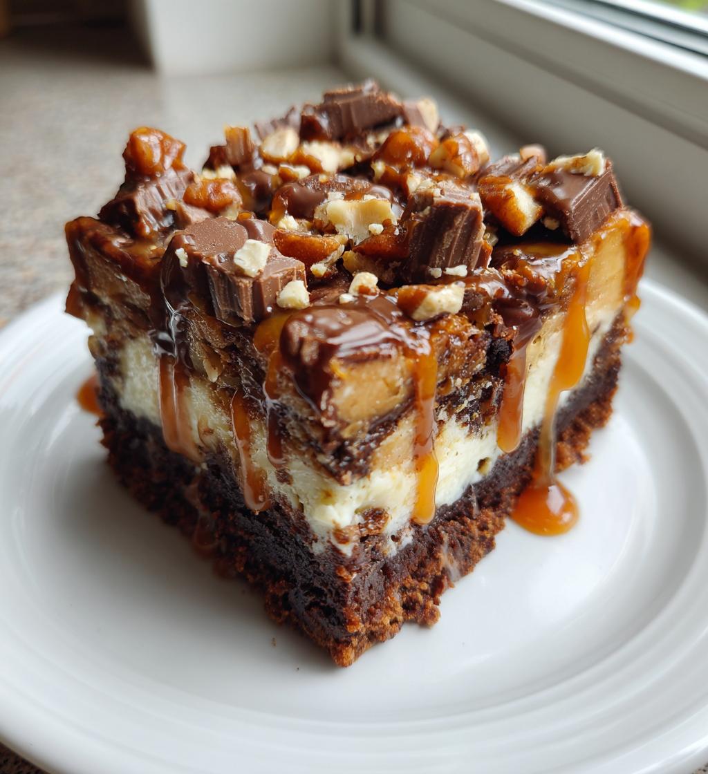 milky way caramel pecan cheesecake brownies recipe - detail 1