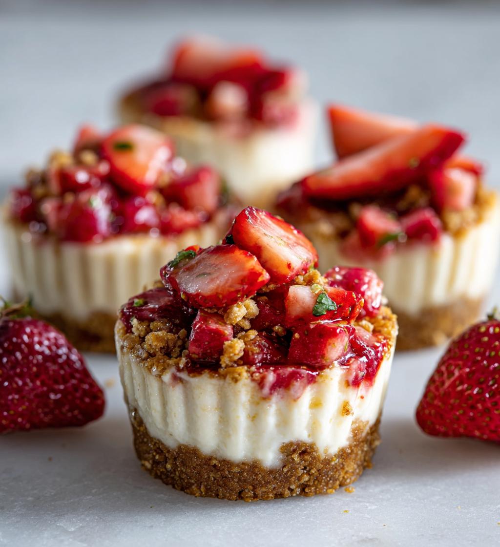 mini strawberry crunch cheesecake bites - detail 1