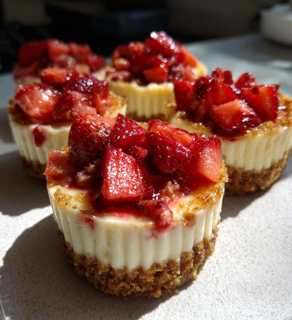 mini strawberry crunch cheesecake bites