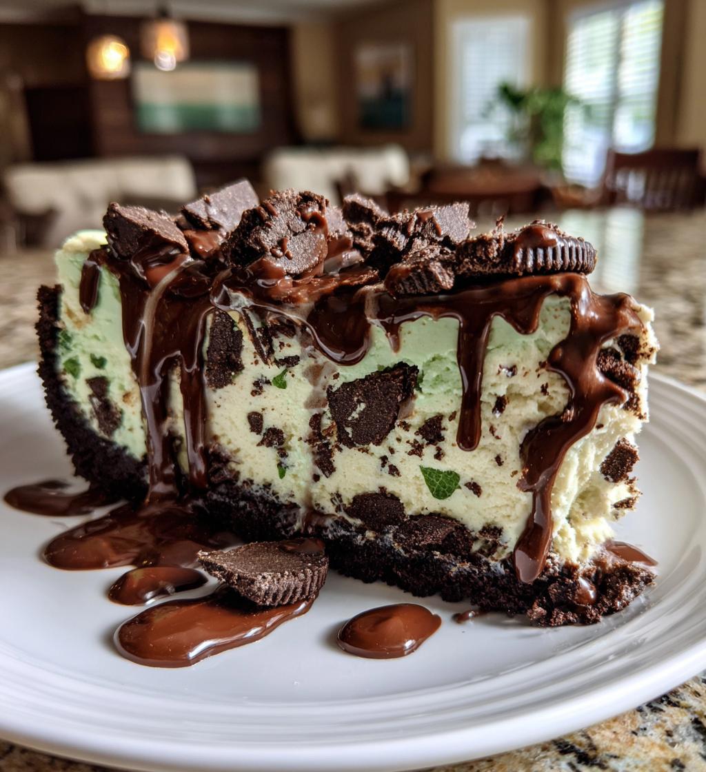 mint chocolate fudge cheesecake cake